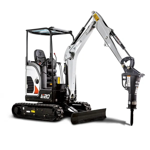 Mini-excavatrice Bobcat E20 de 2 tonnes en location avec opérateur