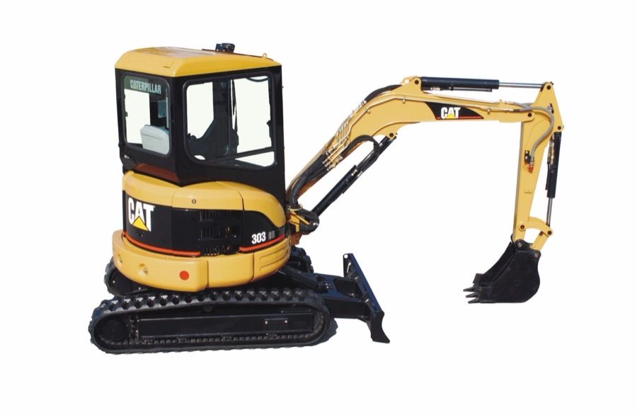 Mini-excavatrice Caterpillar 303,7 CR de 3,3 tonnes en location avec opérateur